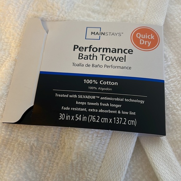 NWT White Dry Faster Performance 100% Cotton Bath Towel - Picture 6 of 6